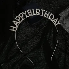 Happy Birthday Internet Celebrity Baking Decoration Cake Crown - Hb Hair Band Alloy Silver - View 1
