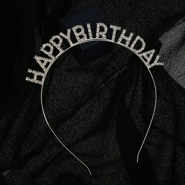 Happy Birthday Internet Celebrity Baking Decoration Cake Crown Hb Hair Band Alloy Silver - Shop at LoveMi