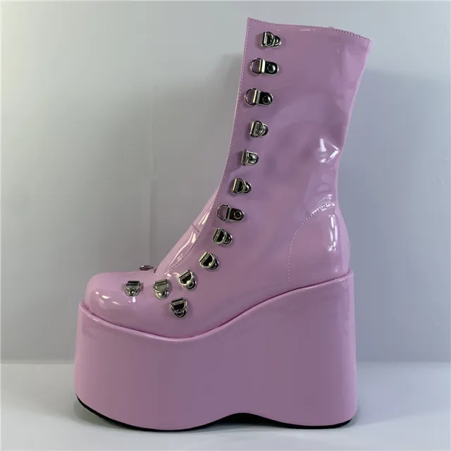 Casual Flat Platform High top Low top Shoes Pink - Shop at LoveMi