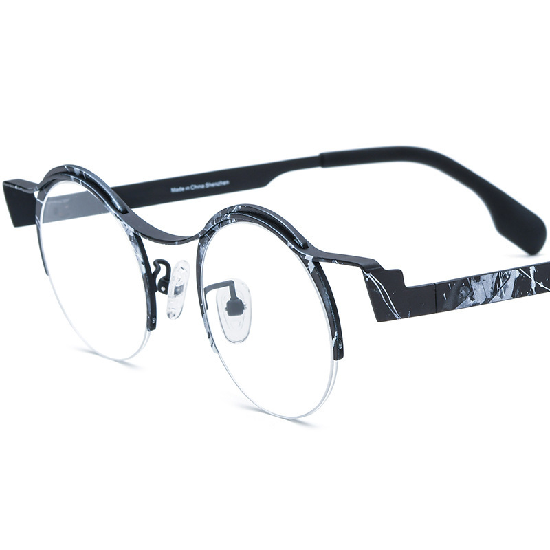 Women's Versatile Colored Ultra-light Pure Titanium Myopia Round Glasses - Image 9