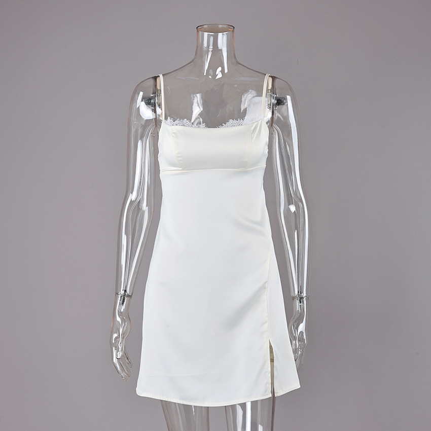 Strapless Lace-trimmed Nightdress Suitable For Wearing Outside The Home