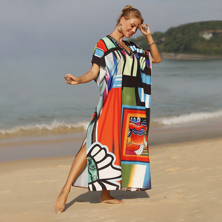 Printed Resort Robe Fashionable Beach Dress