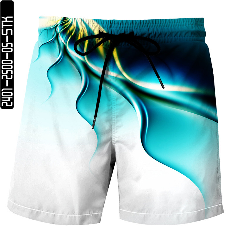 3d Digital Printing Ribbon Pattern Beach Pants