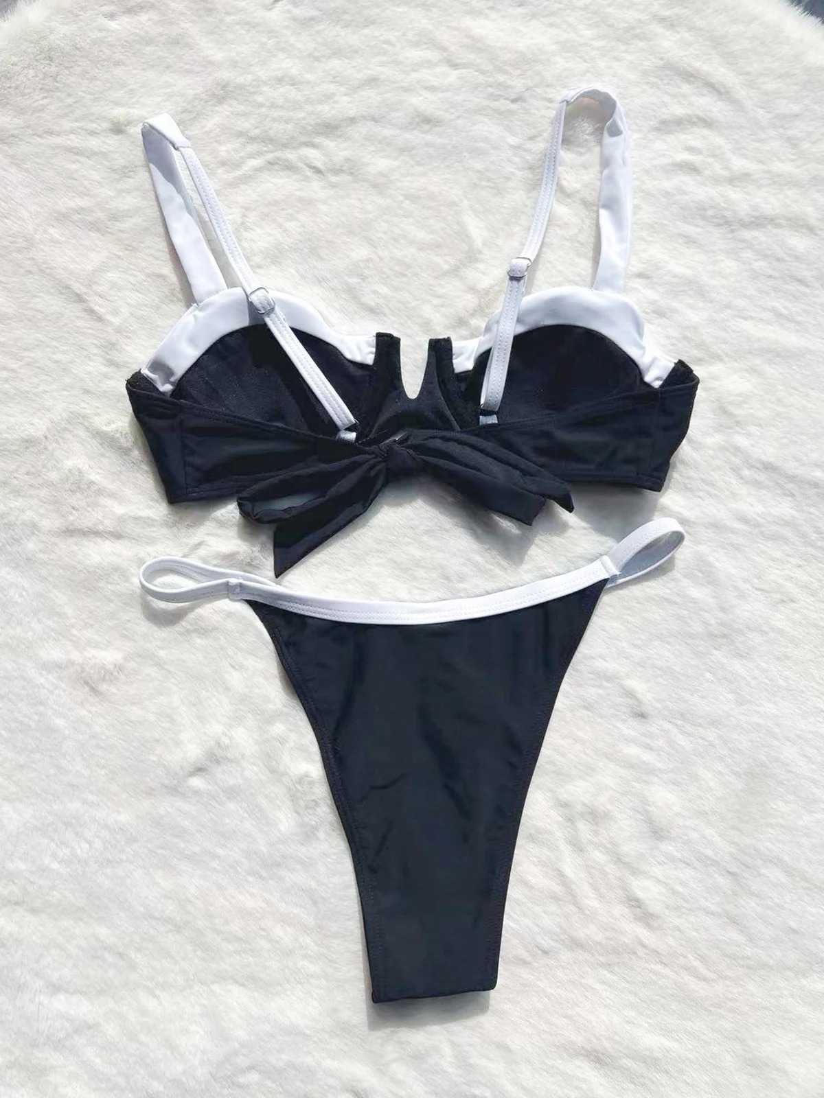 Low Waist Bikini Stitching Split Women's Swimsuit - Image 4