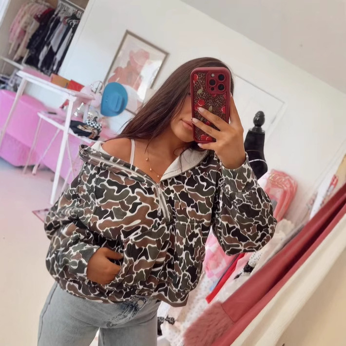 Western Printed Hunting Printed Sweater Coat