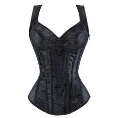 Women's Fashion Personality Retro Jacquard Corset - Black - View 1