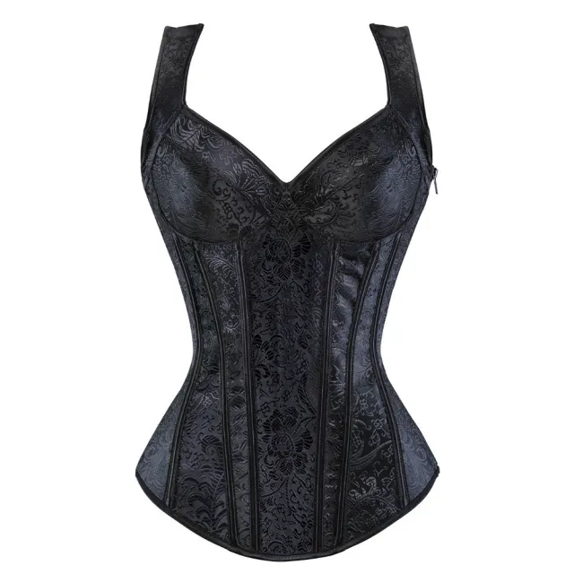 Women's Fashion Personality Retro Jacquard Corset Black - Shop at LoveMi
