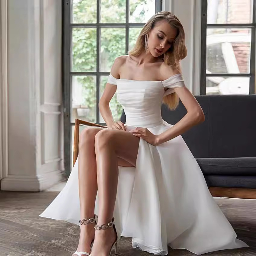 Split Dress Simple Western Style Mid Skirt