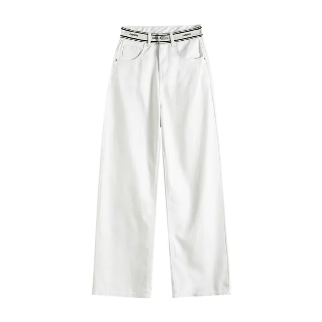 Fashion Women's Summer Wide Leg Mop Pants White Cropped - Shop at LoveMi