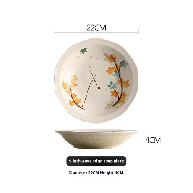 Creative Dinner Plate Household Ceramic Tableware Wavy Soup Plate - Shop at LoveMi