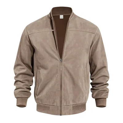 Men's Casual Plus Size Suede Zipper Men's Jacket
