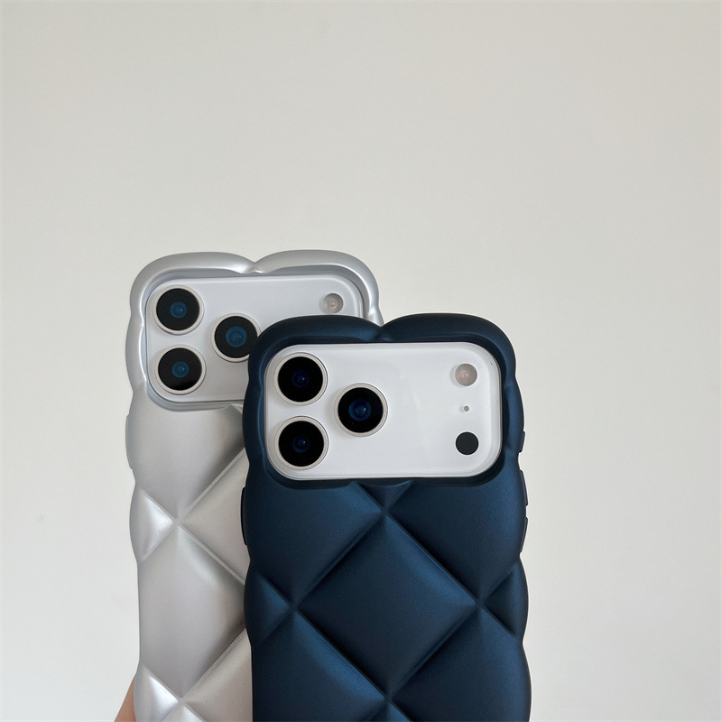 Leather Diamond Patterned Drop-proof Phone Case