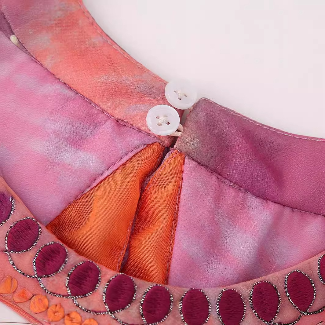 Women's Beads Decoration Tie-dye Dress