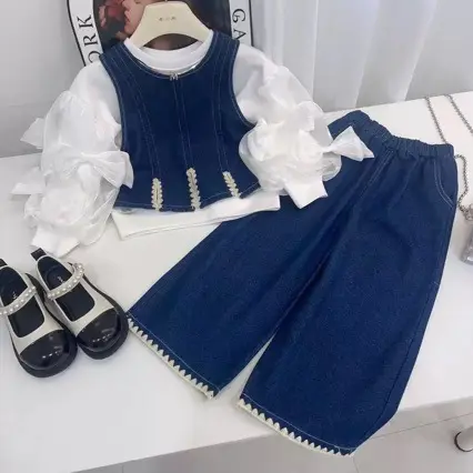 New Kids T-ShirtVest And Wide-Leg Pants Three-Piece