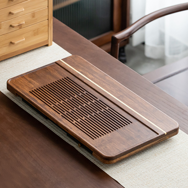 Simple Household Tea Tray With Dual Drainage And Water-storage Functions