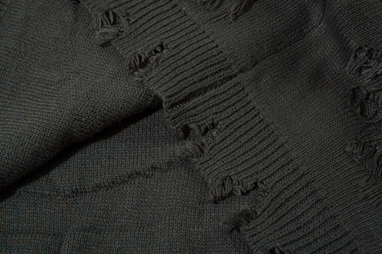 Heavy Industry Ripped Cat Beard Sweater Round Neck Sweater