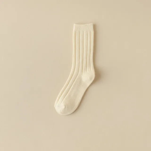 Women's Solid Color Anti Pilling Wool Socks Milky White - Shop at LoveMi