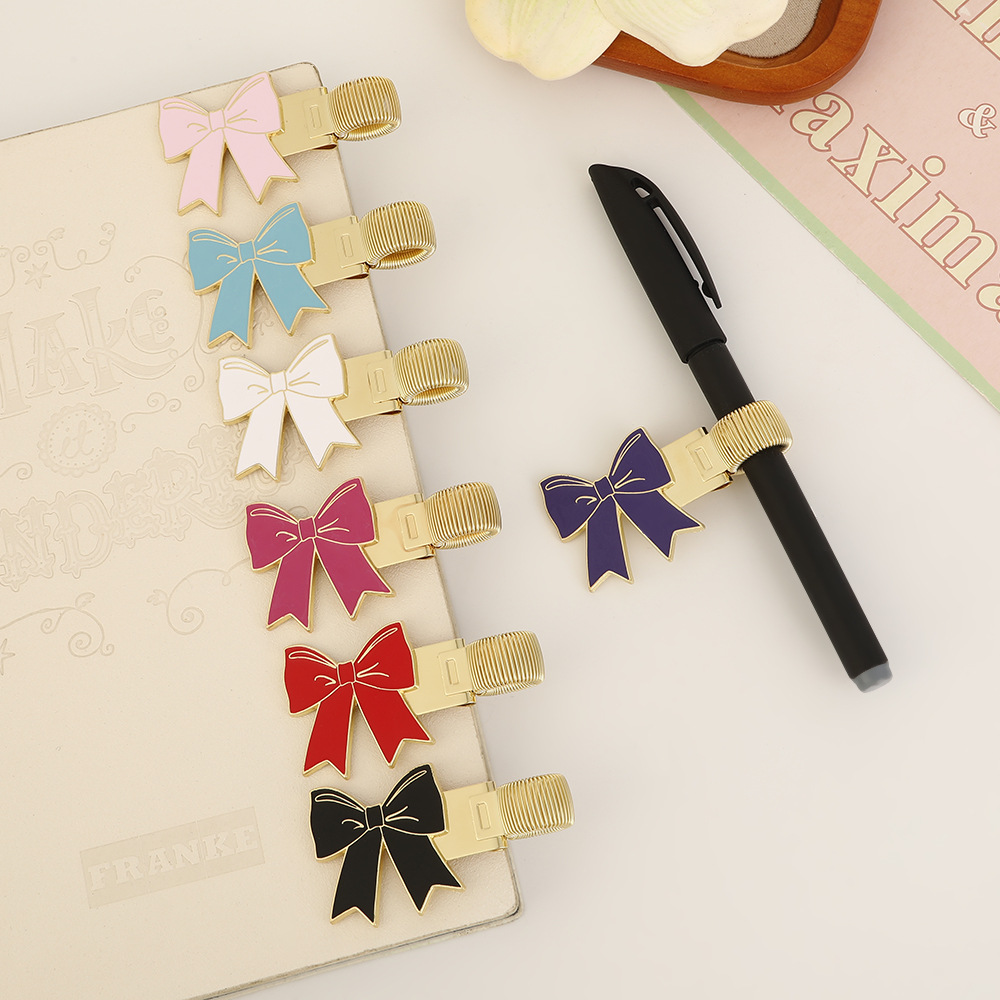 Creative Bow-shaped Metal Pen Holder For Securing Pens In Journals And Notebooks