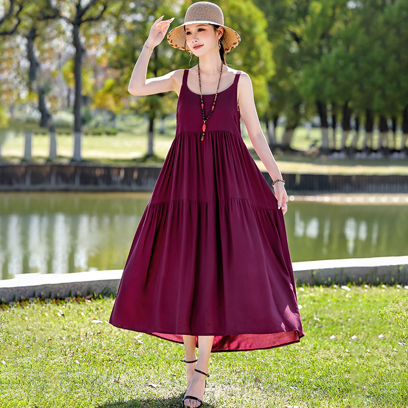 Beach Vacation French Style Floral Maxi Dress