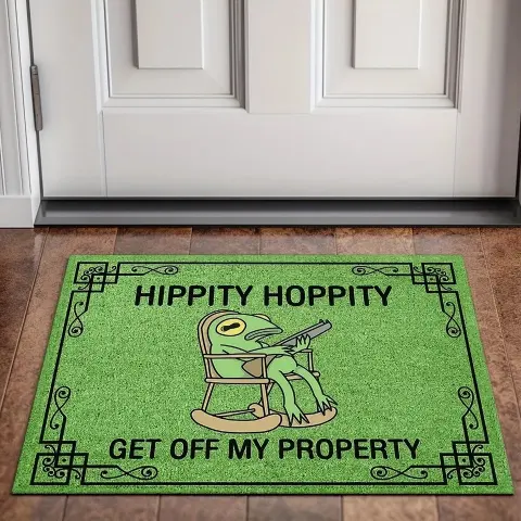 Frog Rocking Chair Funny Personalized Non-Slip Flannel Floor Mat