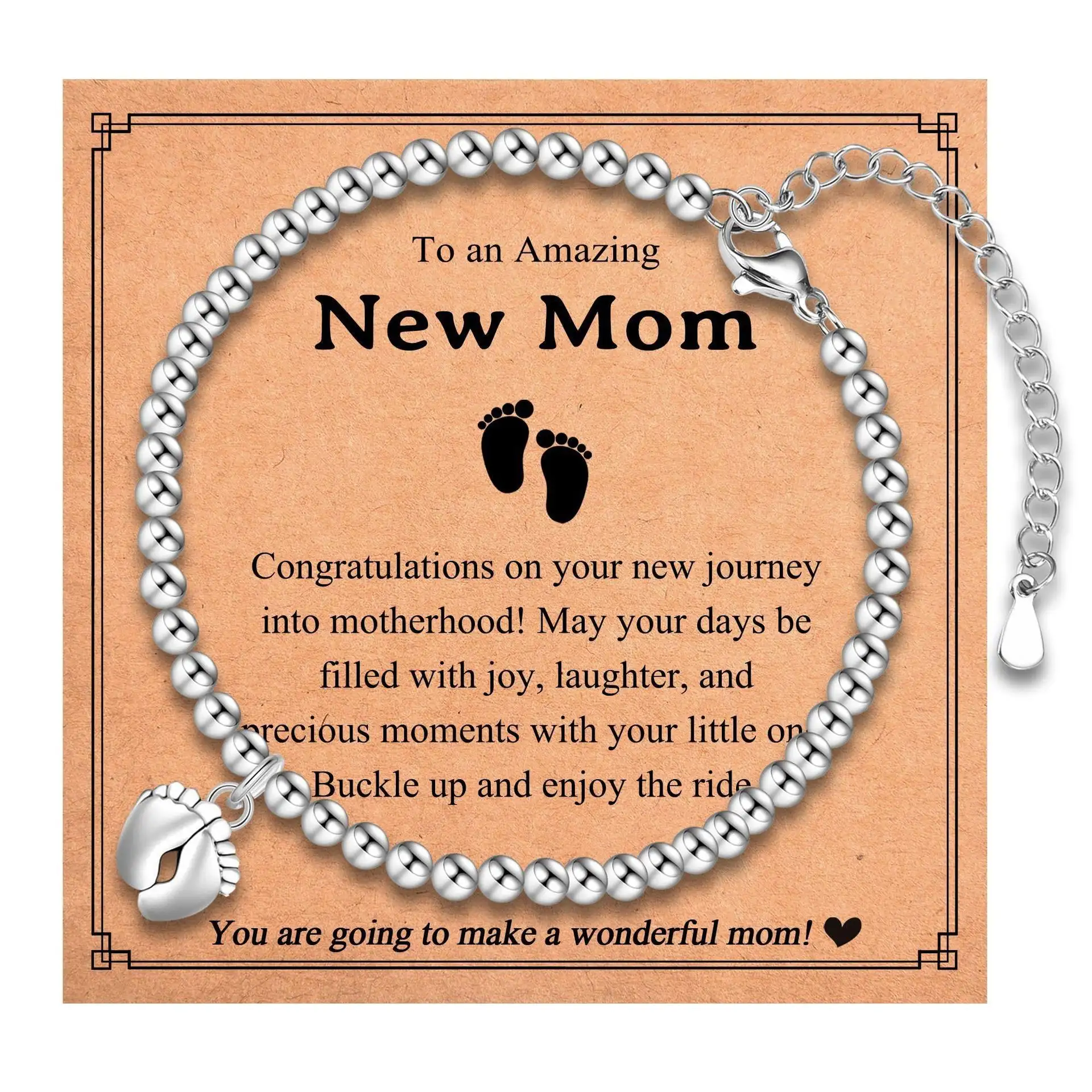 HAILANG Sliver Beads Bracelet Lobster Buckle Adjustable