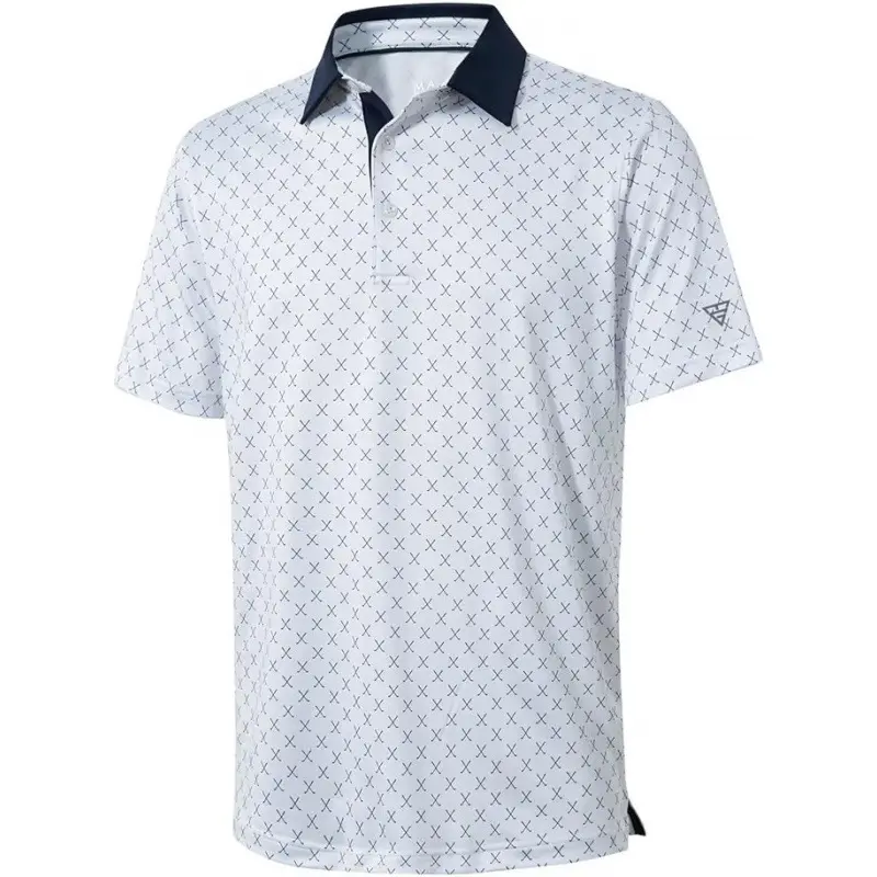 3D Digital Lapel Pin Short-Sleeve Mens Casual