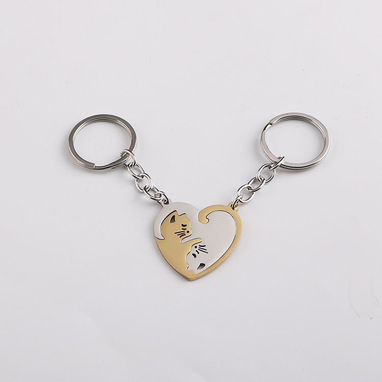 Title 2, Shaped Stitching Love Cat Keychain Pendant