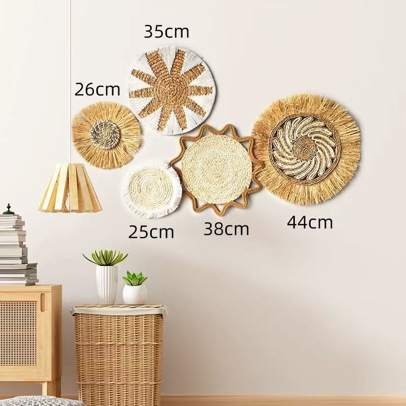 Woven Raffia Wall Hanging Set, picture 6 of 9