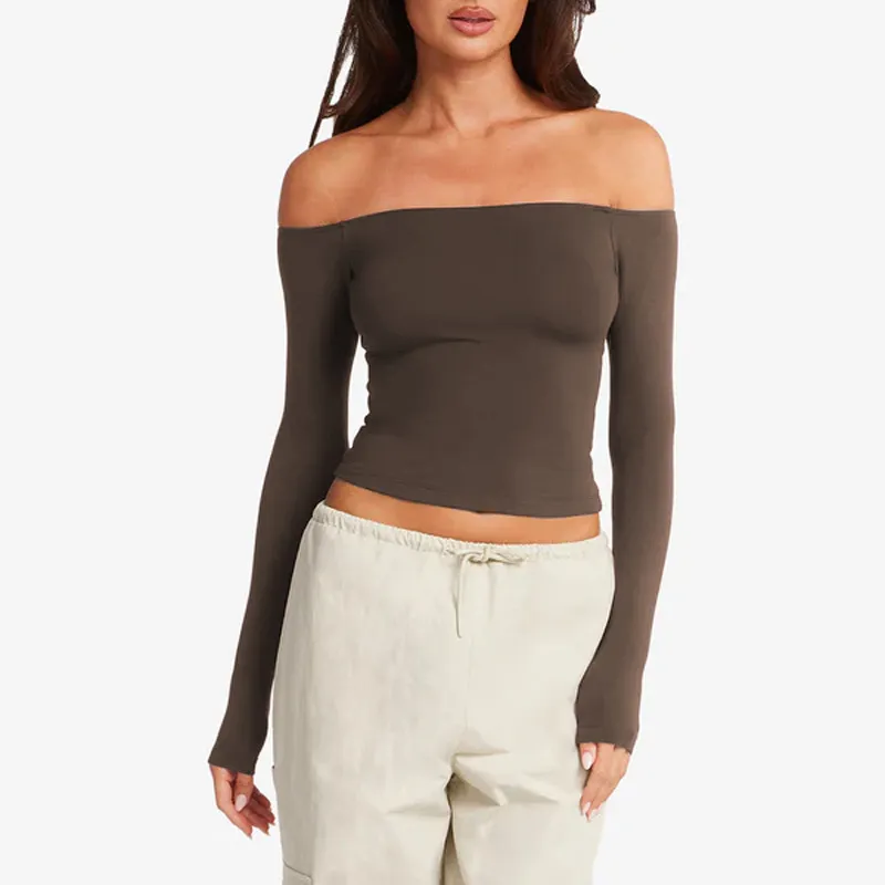 Pilates Training Wear Yoga Top For Women - Grey Brown