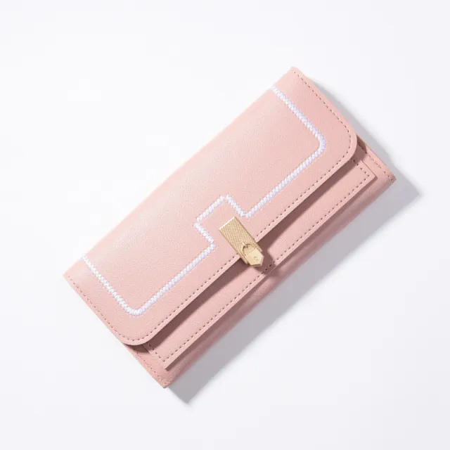 Women's Long And Simple Student Large Capacity Multi card slot Clutch Pink - Shop at LoveMi