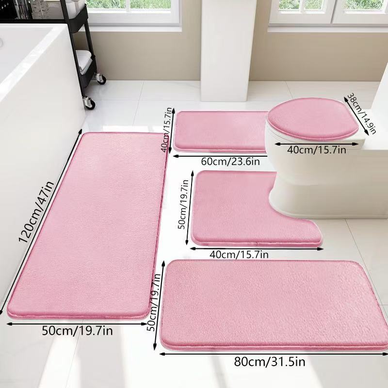 Bathroom Cashmere-like Non-slip Mat U-shaped Toilet Seat Cover 5