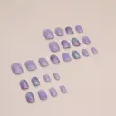 Dazzling Aurora Fake Nails Blooming Manicure Short 24 Pieces view 5