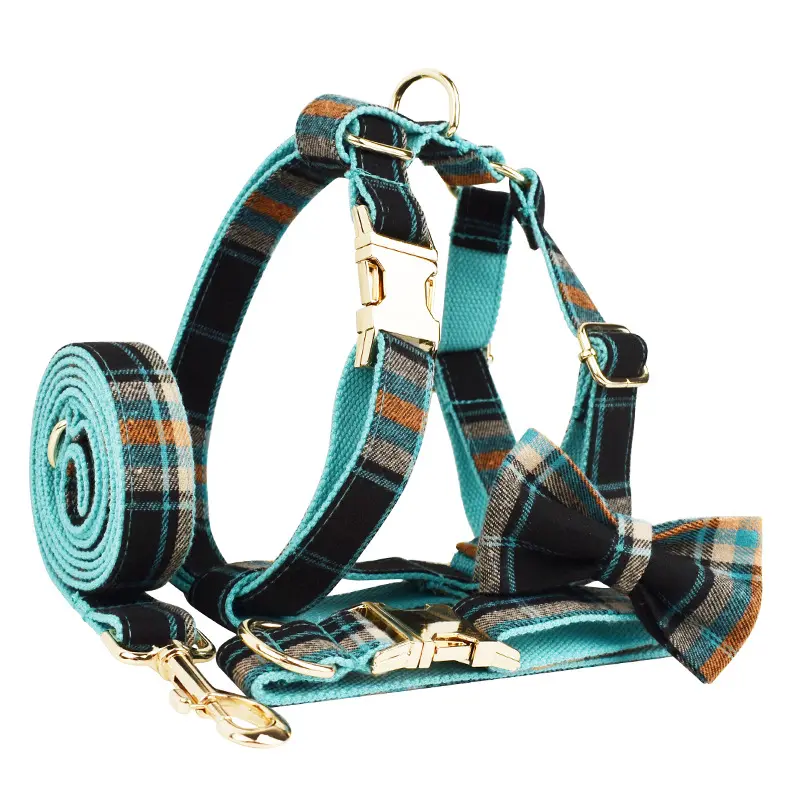 New Green Retro Pet Collar Traction Rope