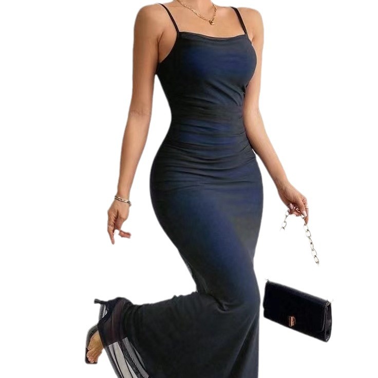 Women's High Waist Mesh Slim Fit Dress