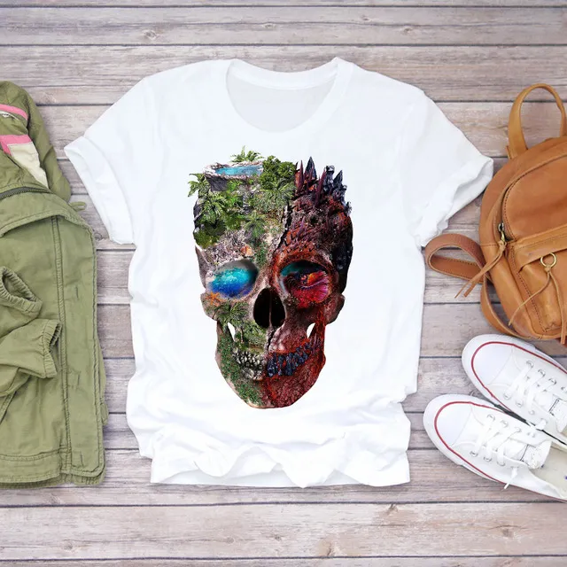 European And American Fashion Design Skull Pattern Printed Men's T shirt Men's Top K866 1 - Shop at LoveMi