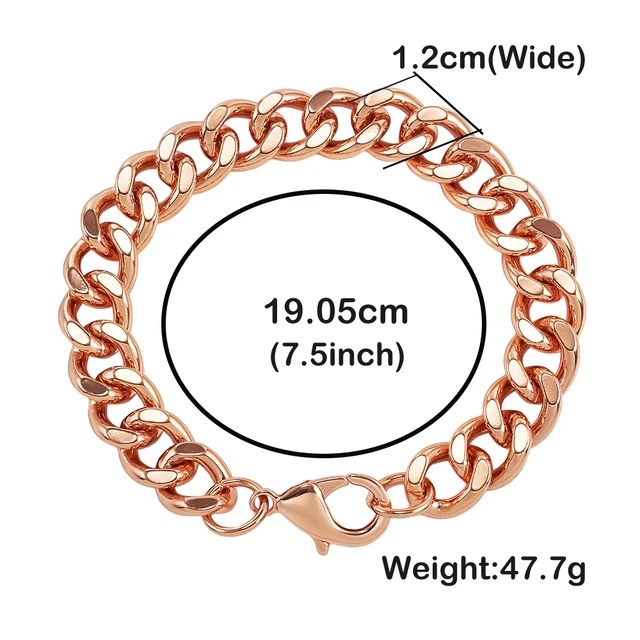 Copper Cuban Chain Bracelet, picture 2 of 5