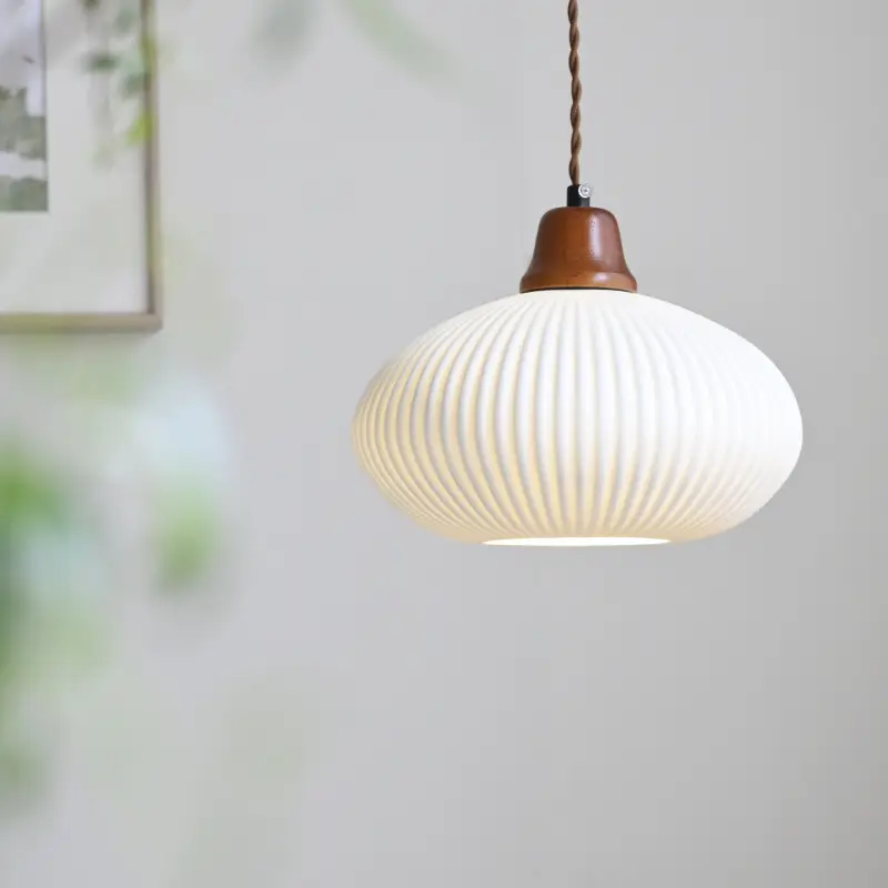 Study And Bedroom Solid Wood Ceramic Chandelier