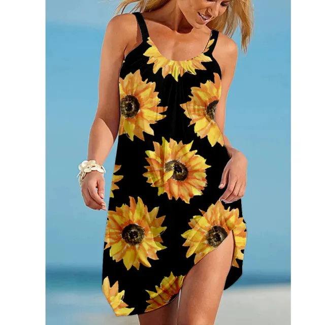 Womens Stylish Sassy Camisole Print Dress 8B408417722409553 3Xl - Shop at LoveMi