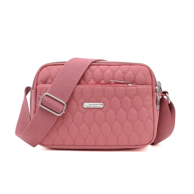 Rhombus Creative Fashion Solid Color Large Capacity Shoulder Messenger Bag Pink - Shop at LoveMi