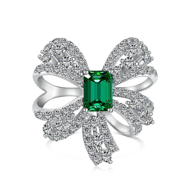 S925 Sterling Silver Ring Water Drop Geometry Bow Dy120783Swwg - Shop at LoveMi