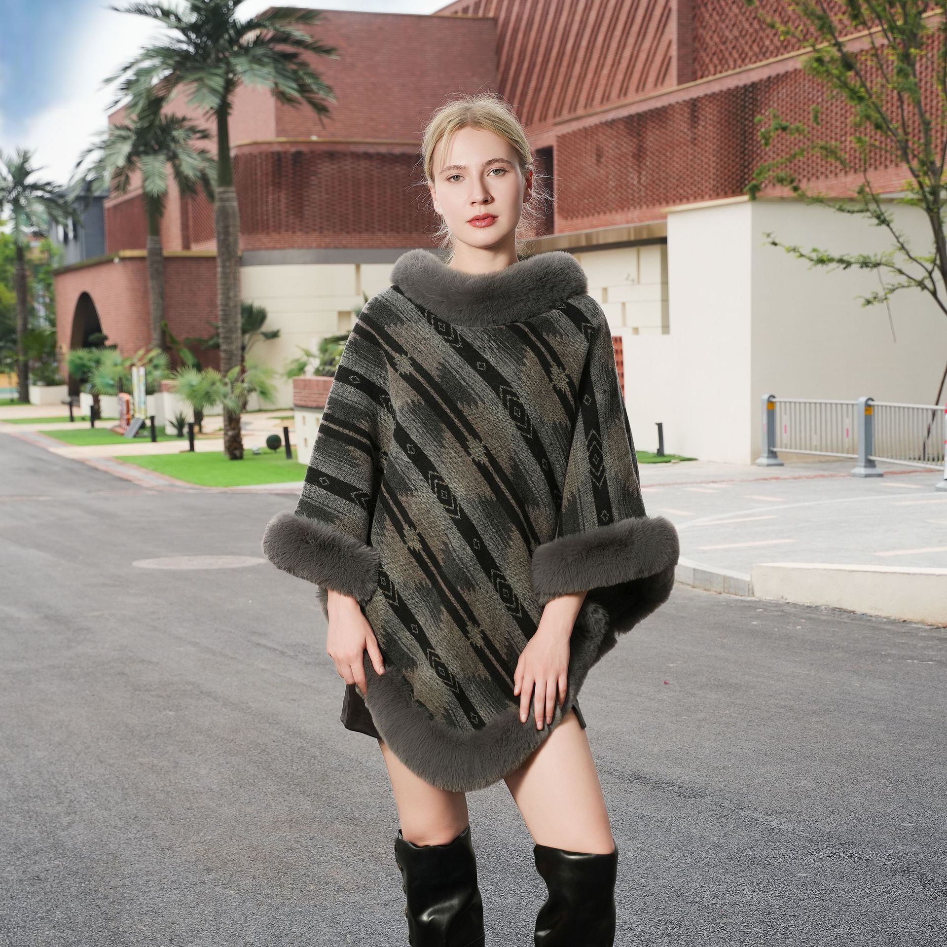 New Knitted Thermal Head Cover Cape Elegant Shawl