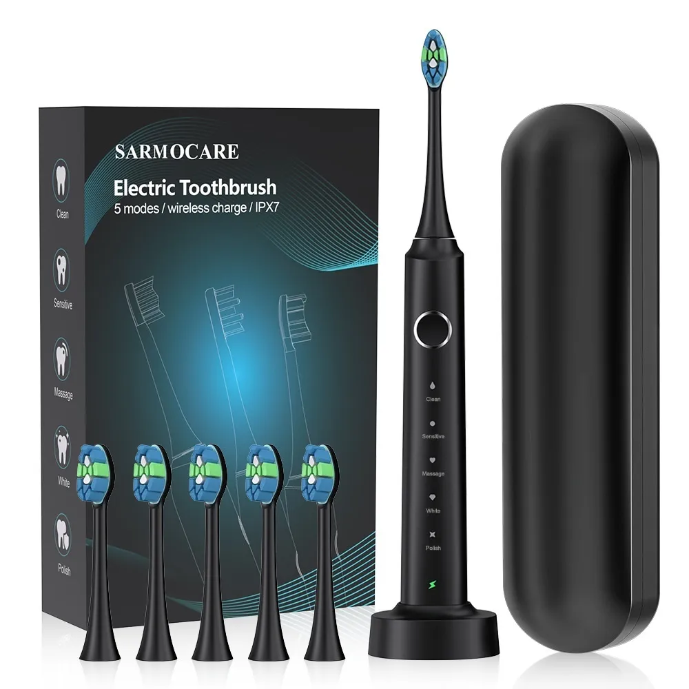 Couple's Magnetic Suspension Electric Toothbrush Rechargeable - Black