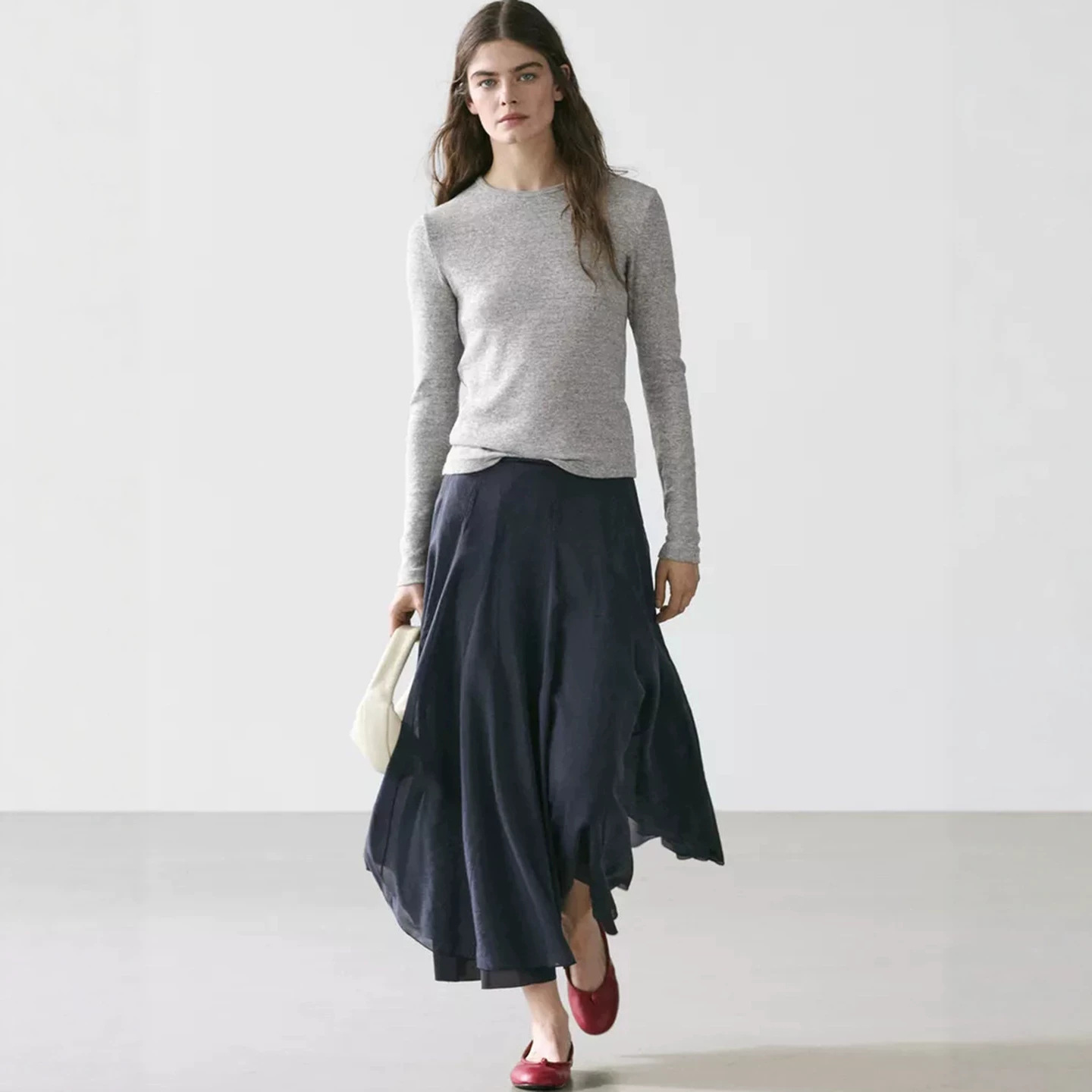 Womens Casual Versatile Long Skirt
