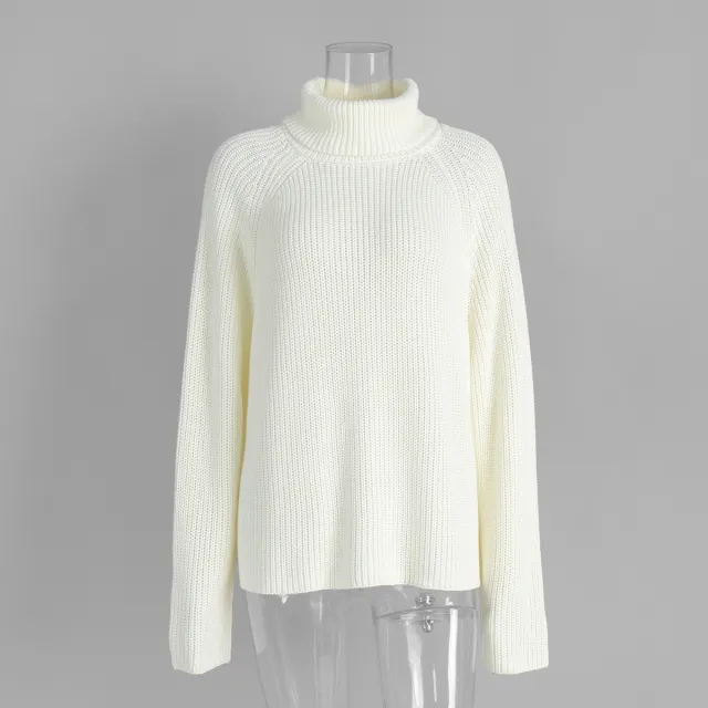 White Pullover Loose Sweater For Women White - Shop at LoveMi