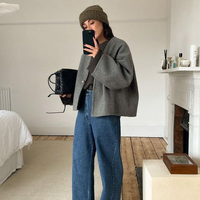 European And American Fashion Short V-neck Woolen Cardigan Jacket