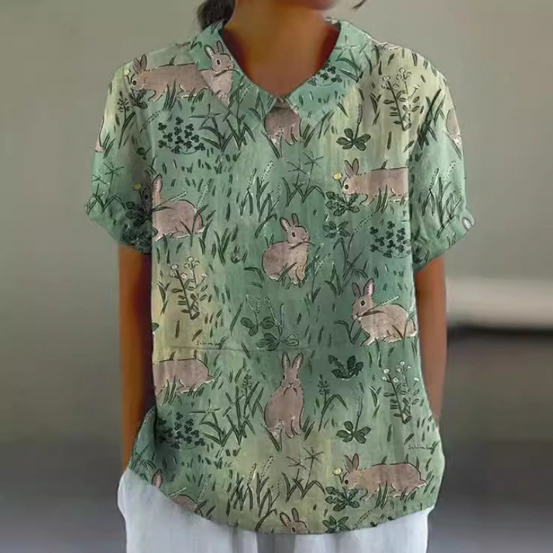 Women's Short Sleeve Printed Pullover