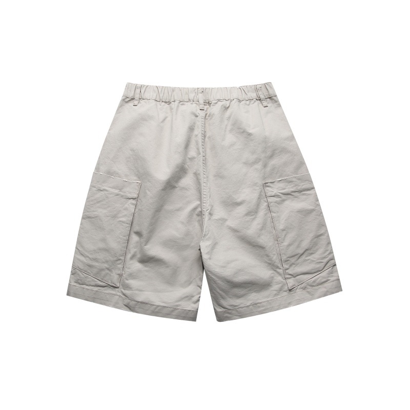 Retro High Street Washed Frayed Hem Stitching Loose Shorts