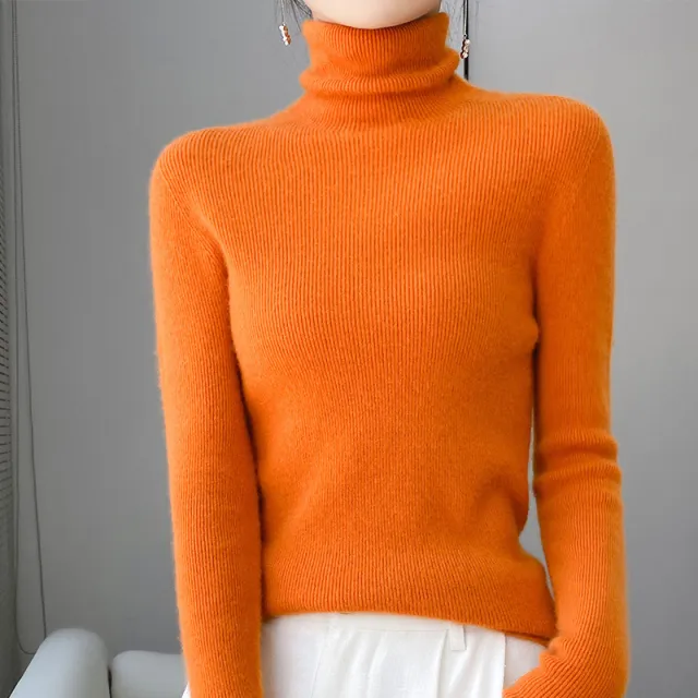 Autumn And Winter Pullover Inner Bottoming Shirt Tight Stretch Women's Orange - Shop at LoveMi