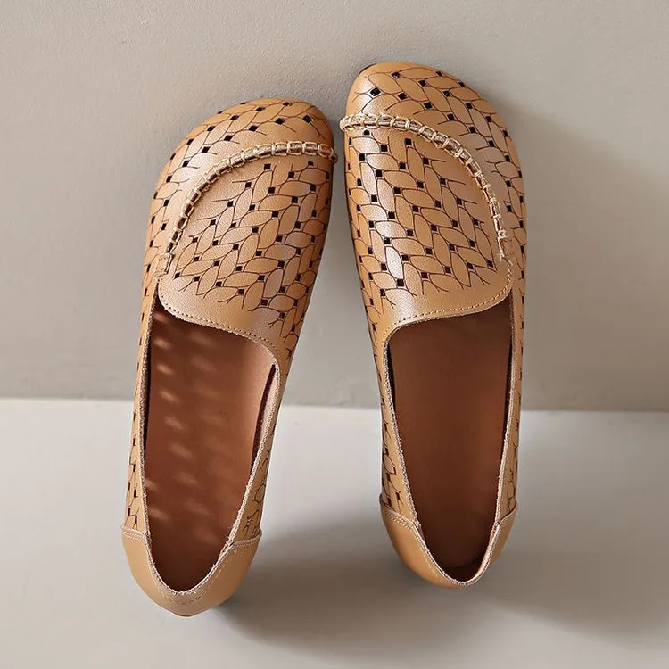 Hollow Pumps Breathable Middle-aged And Elderly Soft Bottom - Khaki
