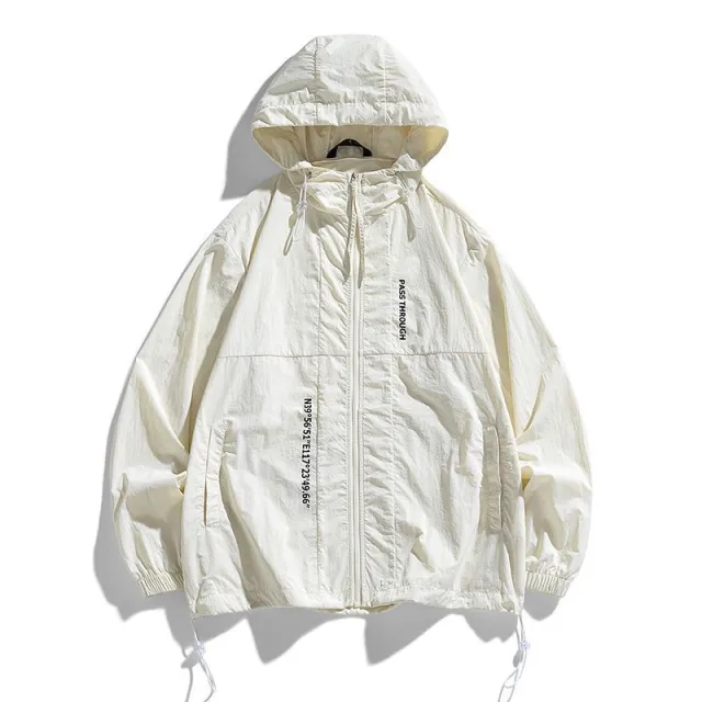 Printed Thin And All matching UPF50 Sun protective Clothing Hooded Couple Beige - Shop at LoveMi